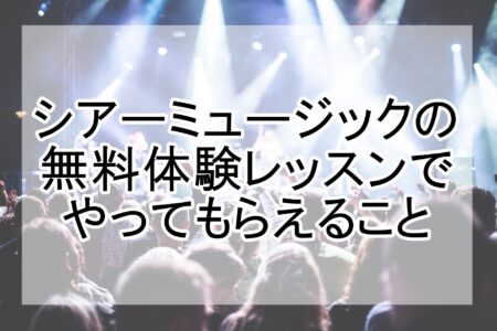シアーミュージックの無料体験レッスンでやってもらえること
